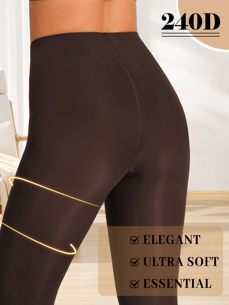 HONENNA Women's Control Top High Elastic Soft Opaque Pantyhose Tights - Image 3